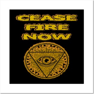 Cease Fire Now - with a Peaceful and Powerful Message to End the World Conflict . Posters and Art